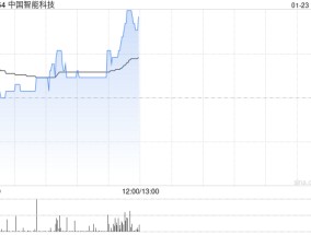 中国智能科技午前涨逾17% 拟折让约19.64%配售最多4600万股