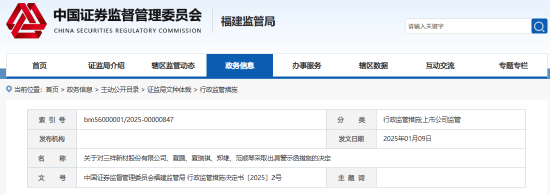 信披等多方面违规 三祥新材及相关责任人收警示函