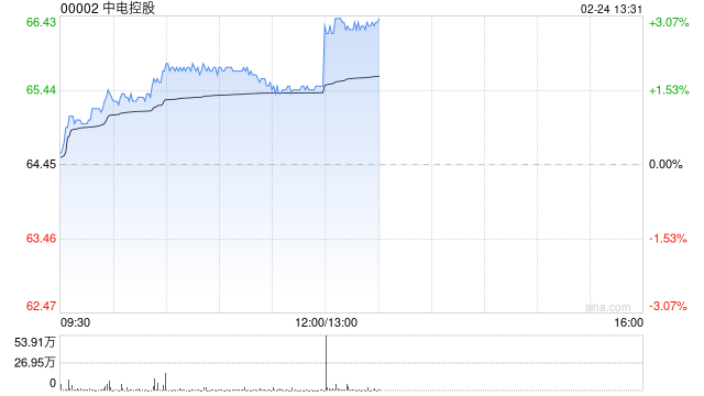 中电控股将于3月20日派发2024年第四期中期股息每股1.26港元